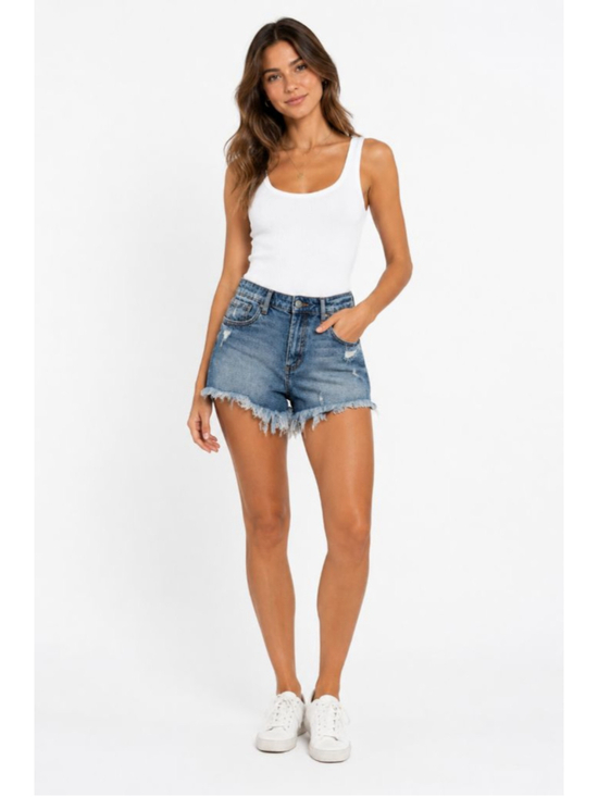 Kut from the Kloth Pants - Kut from the Kloth Size 4 Distressed Denim Shorts Light Wash Frayed Hem